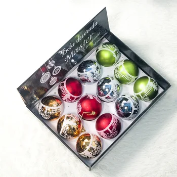 12pcs 8cm kalėdų kamuoliukus piešimo kamuolys menkniekis kabinti ornamentu dekoravimui namuose, kalėdų papuošalų, dovanų pakabučiai prekes