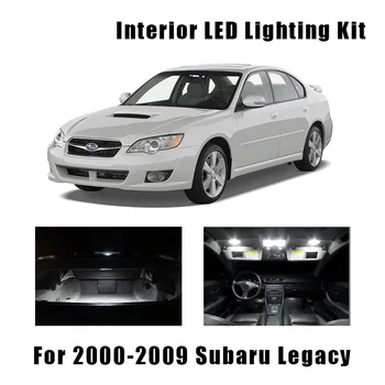 12pcs Baltas Automobilis, LED Lemputes, Interjero Žemėlapis Dome Light Kit Tinka 2000-2007 M. 2008 M. 2009 M. Subaru bagažo skyriaus Durų Licencijos numerio ženklo apšvietimo Žibintas