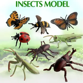 12Pcs/Daug Vabzdžių Modeliai Figūrėlės Vaikas Pažinimo Gyvūnų Žaislai Ankstyvojo Lavinimo Žaislai