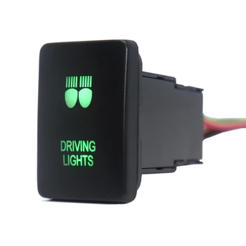 12V Vairavimo Žibintai toks mygtukas įjungimas-Išjungimas Žalia LED Žibintai su Jungties Laidą 