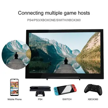 13.3 colio Nešiojamasis Ekranas 1920x1080 HDMI HD IPS Ekranas Kompiuteris LED Monitorius su Oda Atveju PS4 Pro/Xbox/Telefono