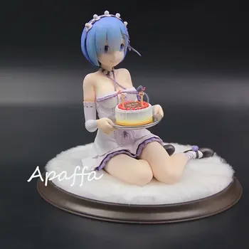 13cm Anime Seksuali Mergina Pav Žaislai Re:Gyvenimas kitame pasaulyje nuo nulio Rem Gimtadienio Tortas PVC Veiksmų Skaičius, Žaislų Kolekcijos Modelis