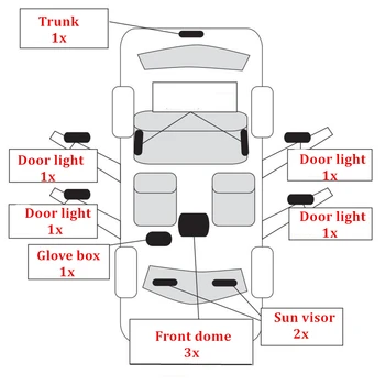 13x canbus Automobilio LED Interjero Žemėlapis Dome Light Paketą Rinkinys Tinka VW Passat B5 1998-2005 M Kamieno Veidrodis Lempos automobilių reikmenys