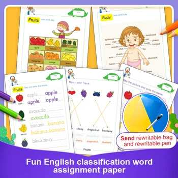 14 Kategorijų Vaikams mokytis anglų kalbos žodis A4 kortelės anglų popieriaus kortelės vaikų švietimo žaislai vaikams Ankstyvo Mokymosi Žaislas
