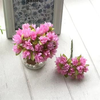 144pcs/daug 2cm Šilko Mini Rose Dirbtinės Gėlės Vadovai Puokštės, Vestuvių Dekoravimas 