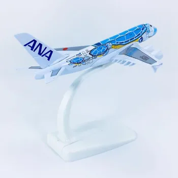 14CM 1/500 Masto A380 380 Japonijos ANA Airlines Mėlyna Vėžlys Lani Plokštumoje Modelį, Orlaivio Lydinio kolekcinė ekranas Lėktuvai