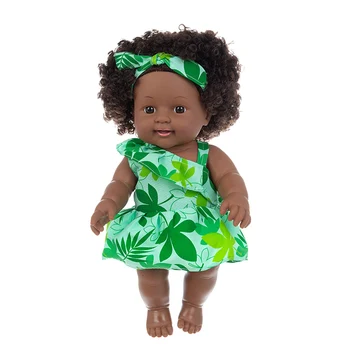 15 stilius Afrikos juodosios lėlės reborn baby mielas, garbanotas juodas lėlės 20cm 8inch emalio vaikų žaislų