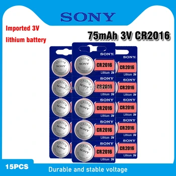 15PC SONY cr2016 3V Ličio Baterija Li-ion Mygtuką Baterijos Žiūrėti Monetos Cell Baterijos cr 2016 DL2016 ECR2016 BR2016 Žiūrėti