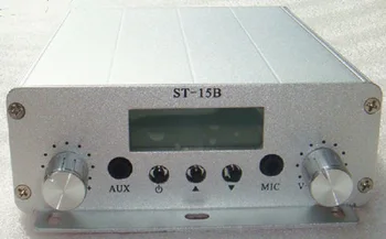 15W/1.5 W FM transliacijos siųstuvas ST-15B PLL stereo fm radijo stotis su 87MHz-108MHz-100khz dvitinklis režimas