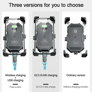15W Belaidis Kroviklis Motociklo Telefono Laikiklį su QC3.0 USB Greito Įkrovimo iPhone 11 Pro Xs Max XR X 8 Plius 
