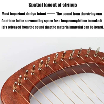 16 naujų String Mediniai Lyra Arfa Metalo Stygos Raudonmedžio Medienos masyvo Styginiai instrumentai su Derinimo Raktas