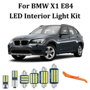 17Pcs Balta Klaidų Canbus LED lemputė vidaus apšvietimo BMW X1 E84 LED Interjero šviesos Kupolas Kit + Licencijos numerio ženklo Žibintas (2010-m.