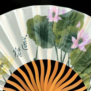 18 CM Derliaus Lotus Lankstymo Ventiliatorius Kinų Stiliaus Lotus Flower 