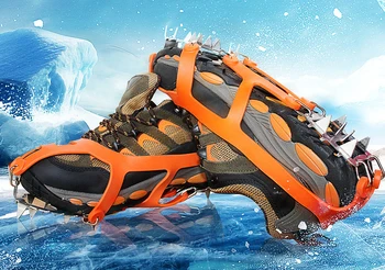 18 Dantų Laipiojimo Kapliukai Lauko Vaikščioti Žiemos Žvejybai ant Ledo, Sniego Sportbačiai neleidžiančioms slysti Mangano Plieno Batų Apima Jėgos Laukų