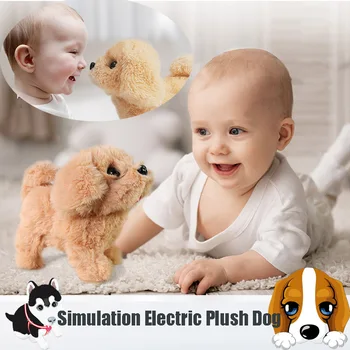 18CM Interaktyvus Pliušinis Šuniukas Elektroniniai Žaislai Mielas Robotas Šuo Pliušiniai Žaislai Vaikams, Lėlės Gimtadienio, Kalėdų, Gimtadienio Dovana