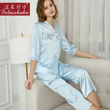 19 momme sweet pink, originali šilko pižama rinkiniai moterims sleepwear korėjos Elegantiškas mados gryno šilko moterų pižamos T8238