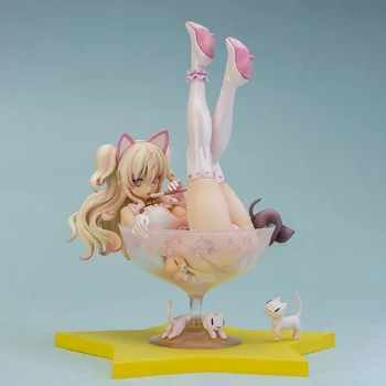 19CM JapaneseAnime SkyTube AŠMENYS Chiyuru apatinis Trikotažas PVC figūrėlių, Žaislinių Seksualus Katės Mergina Statula Suaugusiųjų Kolekcionuojamos Lėlės Modelio Dovana