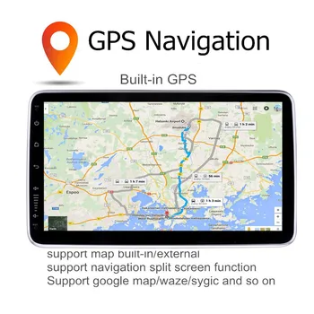1DIN Automobilio Stereo Radijo Multimedia Vaizdo Grotuvas Stebėti GPS Navigacijos HD Touch Ekraną, WIFI Autoradio FM/AM 1+16G 10.1