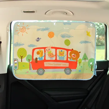 1PC 70cm*50cm Automobilio Galinio Lango Saulė Pavėsyje, Užuolaidų Mielas Animacinių filmų Padengti Blokas Su siurbtukas Dirželis Shield Ekrano Karšto Vaikų Vaikai