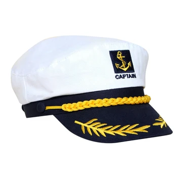 1PC Baltos Skrybėlės Jachta Kapitonas karinio jūrų Laivyno Jūrų Kapitonas Laivo Jūreivis Karinės Laivybos Skrybėlę Bžūp Kostiumas Suaugusiųjų Šalies Išgalvotas Suknelė