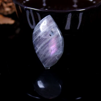 1PC Gamtos Lapų Formos Labrodite Violetinė Crystal Shine mėnulio akmuo Poliruotas Akmuo Sveikas Kvarco už Karoliai