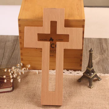 1PC Tuščiavidurio Medinio Kryžiaus Scrapbooking Amatų Krikščionių Kryžius su pakabinimo Kilpa