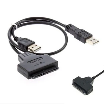 1PC USB2.0 SATA 22Pin Vyrų su USB Adapterio Kabeliu Sata Maitinimo Laidas 2,5 HDD Nešiojamas Kietasis Diskas