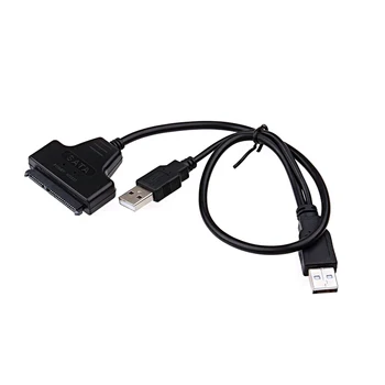 1PC USB2.0 SATA 22Pin Vyrų su USB Adapterio Kabeliu Sata Maitinimo Laidas 2,5 HDD Nešiojamas Kietasis Diskas