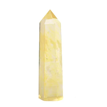 1PCNatural geltona Lydymosi Kristalų Taškas 
