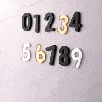 1pcs Akrilo 3D telefono numerį lipdukas modernus namas numerių plokštės ženklas, Durų Adresas Skaitmenų Lipdukai bendrabutyje viešbutyje