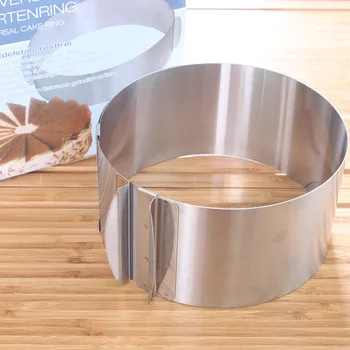 1Pcs Ištraukiama Putėsiai Žiedo Formos Nerūdijančio Plieno 3D Apvalios Torto Formos 6-12 colių Aukščio Virtuvės Desertas Pyragas Dekoravimo Įrankiai