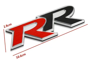 1Pcs Red & Black RR Aliuminio Vardinė Sporto Automobilių Kėbulo Kamieno Dangčio Lipdukas Ženklelis Emblema