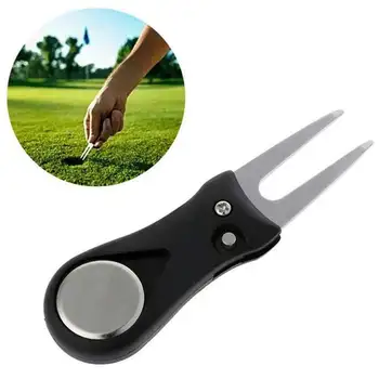 1pcs sulankstomas golfo lazda žalios šakutės taisymo įrankis lengvas nešiojamasis golfo įranga golfo mokymo priedai