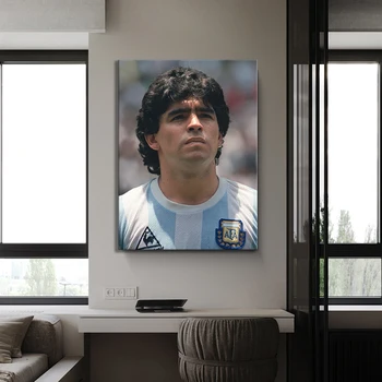 1piece Futbolo Legenda Diego Maradona Plakatas HD Sienos Nuotraukas Drobė, Tapyba, Miegamojo Sienų Dekoras