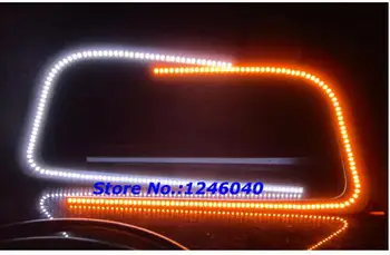 1SET Dviguba Balta ir gintaro spalva, C-Šviesos diodų (LED DRL šviesos žibintas posūkio signalai Subaru WRX/STI PALIKIMAS-2018 Modeliai aukščiausios kokybės