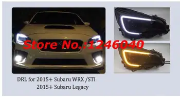 1SET Dviguba Balta ir gintaro spalva, C-Šviesos diodų (LED DRL šviesos žibintas posūkio signalai Subaru WRX/STI PALIKIMAS-2018 Modeliai aukščiausios kokybės