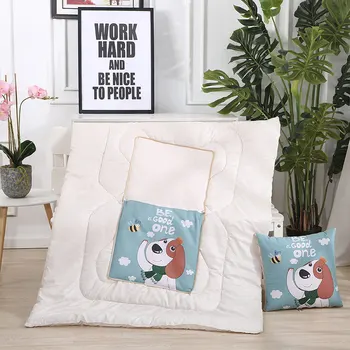 2 in 1 medvilnė animacinių filmų, sulankstomas kratinys antklodė antklodė spausdinti aikštėje home office automobilių mesti pagalvę atgal pagalvėlės