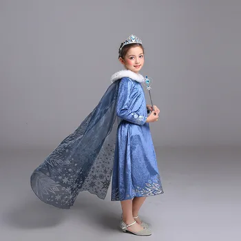 2 Kostiumas Merginos Princesė Ana Elza Dress Helovinas Fancy Šalis Suknelė Baby Vaikų Kalėdų Cosplay Apranga