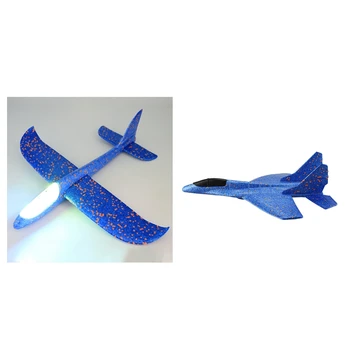 2 Vnt Vaikams Vertus Thg Modelis Lėktuvas : 1 Vnt 48cm Ranka Mesti Apšvietimas Iki Plaukioja Sklandytuvas Plokštumos Švyti Mėlyna & 1 Vnt Lu 