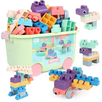 20-80pcs 3D Minkšto silikono Blokai Suderinama Paliesti Ranka Teethers Blokai vaikų Žaislų Gumos Blokų Žaislas Vaikams, Dovana