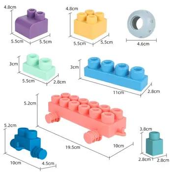 20-80pcs 3D Minkšto silikono Blokai Suderinama Paliesti Ranka Teethers Blokai vaikų Žaislų Gumos Blokų Žaislas Vaikams, Dovana