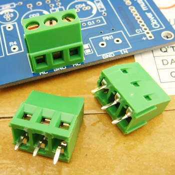 20 vnt 2 3 Pin Pin Varžtas Žalia mėlyna PCB Gnybtų Bloko Jungtis 5mm Pikis
