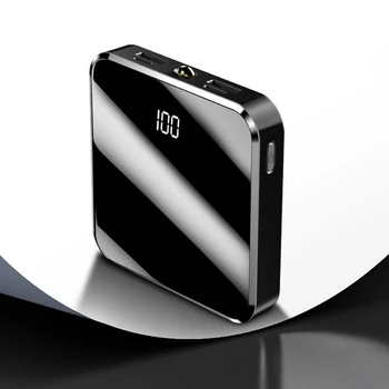 20000mAh Mini Galios Banko Nešiojamų Veidrodis Ekrano Dual USB Išėjimas Poverbank Nešiojamų Telefonų Kroviklį Mobiliesiems Telefonas