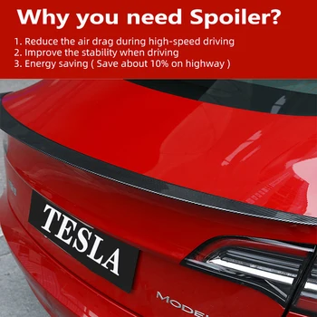2017-2021 Galiniai Kamieno Spoileris Už Tesla Model 3 Galiniai Kamieno Lūpų Anglies Pluošto ABS uodega Sparno Spoileris Automobilio Stiliaus Pakeitimo dalims