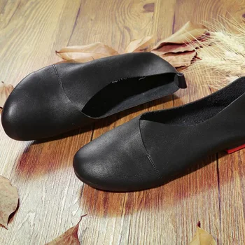 2017 Originalus Vintage Meno rankų darbo batai, Prekės ženklo Mikropluošto Odos Butai Moterų Batai Seklių burną Atsitiktinis Mados Moterų Batai