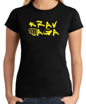 2018 dizaino moteriški marškinėliai laisvus drabužius T-shirt Donna Krav Maga organinių vyriški marškinėliai juodi marškinėliai