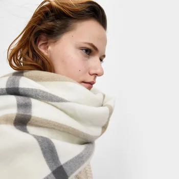 2018 imitavo kašmyro šalikai moterys didelis patikrinti pledas akrilo antklodė šalikas moteriška žiemą storas šiltas šalikas apsiaustas prekės šalikas