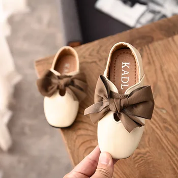 2018 m. rudenį merginos batai vaikams princesė batai vaikams, žirniai batai didelis lankas baby merginos odiniai batai riebalų juoda rausva Smėlio Aikštė kojų