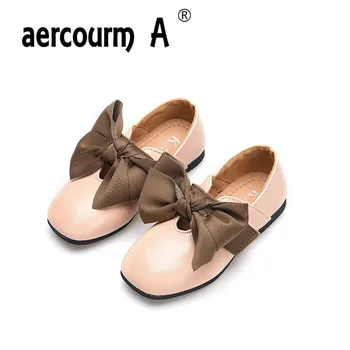 2018 m. rudenį merginos batai vaikams princesė batai vaikams, žirniai batai didelis lankas baby merginos odiniai batai riebalų juoda rausva Smėlio Aikštė kojų
