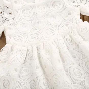 2018 Naują Atvykimo Balta Nėrinių Suknelės Vaikams, Kūdikių Mergaitės Princesė Gėlių Nėrinių Suknelė Partijos Inscenizacija Naujagimių Vasaros Tutu Sukneles
